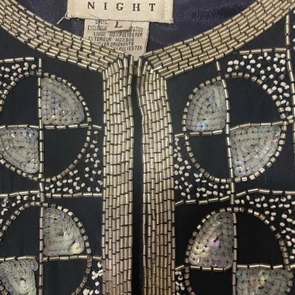 Vintage Nipon Night Evening Jacket Encrusted with Sparkling Sequins Beads, large - Picture 6 of 9